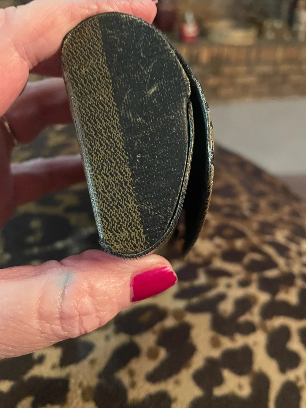 Vintage Fendi Brown and Black Striped glasses  Case
